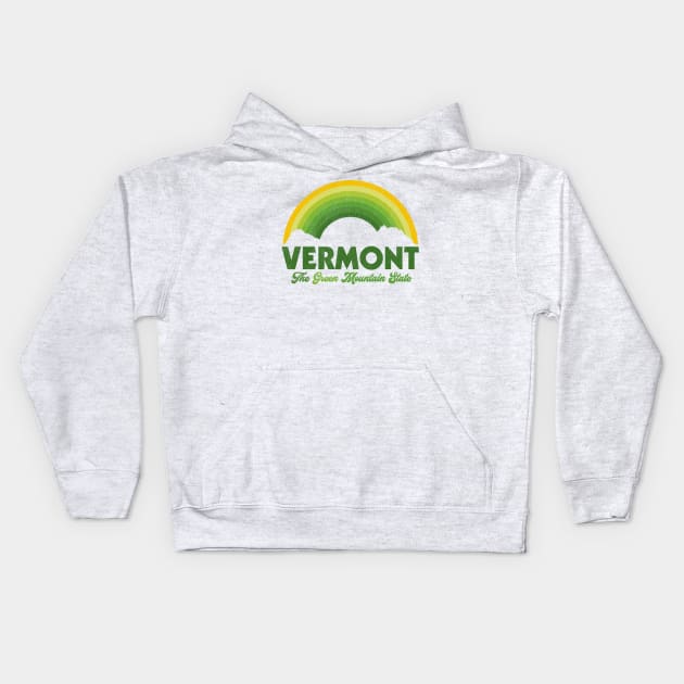 Vermont The Green Mountain State Kids Hoodie by darklordpug